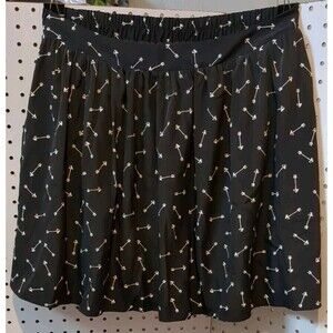 Lauren Conrad Skirt Medium Black Heart Arrow Stretch